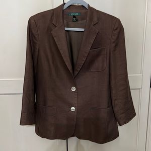 Lauren Ralph Lauren brown linen blazer